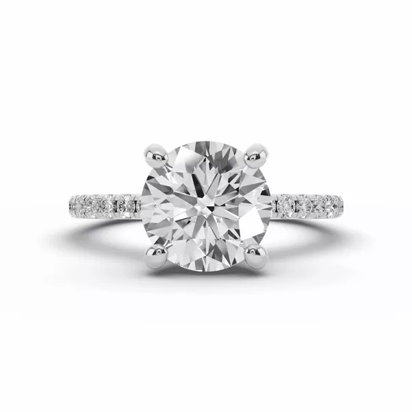 Signature Hearts & Arrows Pavé Euroshank Engagement Ring (¼ ct. tw.)