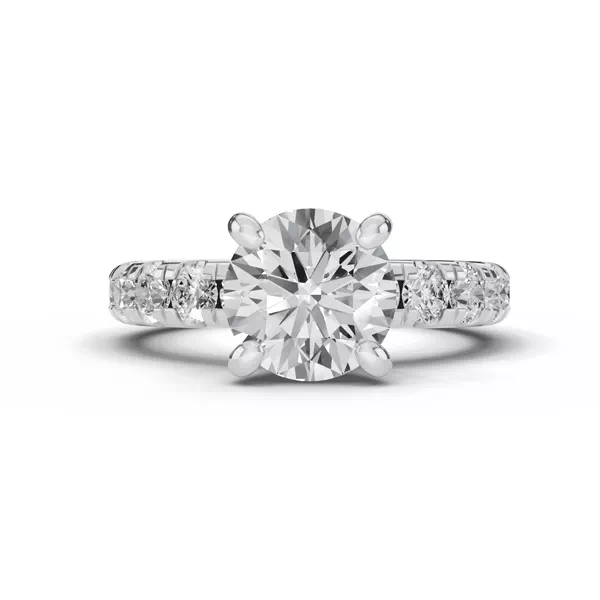 Signature Hearts & Arrows Pavé Engagement Ring (.90ct tw.)