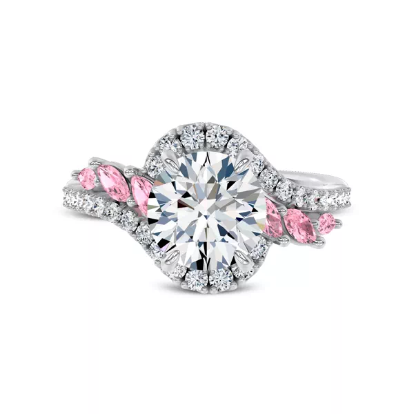 Envol Pink Sapphire Accented Engagement Ring by Christian Siriano