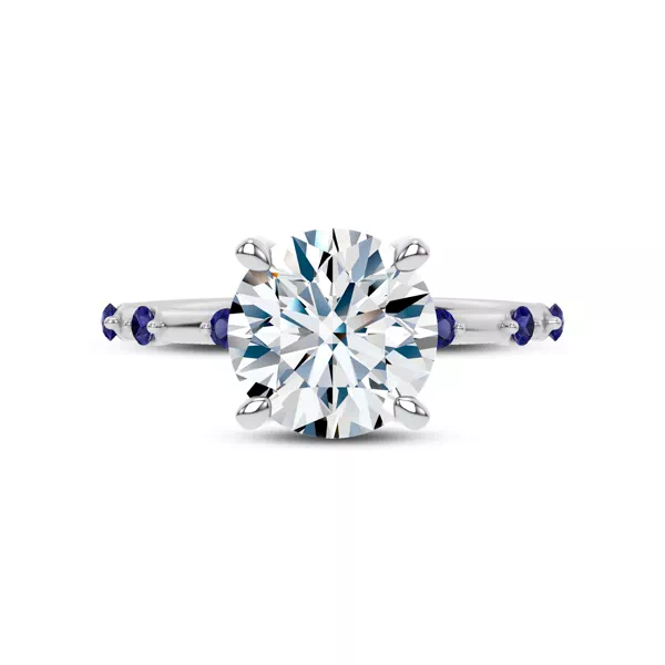 Starlight Spaced Blue Sapphire Engagement Ring