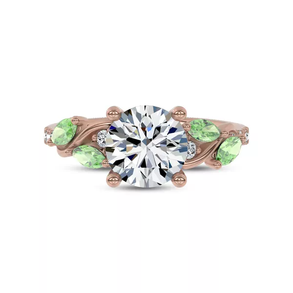 Hayden Curved Vine Tsavorite And Diamond Engagement Ring