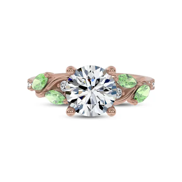 Hayden Curved Vine Tsavorite And Diamond Ring