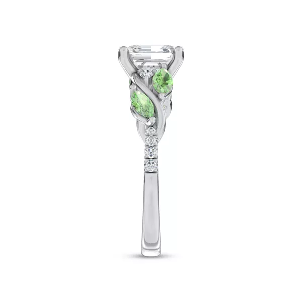 Hayden Curved Vine Tsavorite And Diamond Engagement Ring