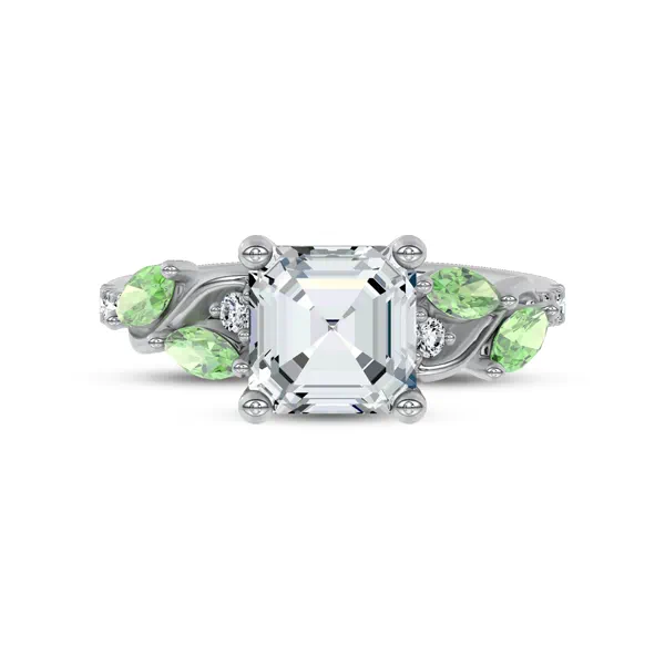 Hayden Curved Vine Tsavorite And Diamond Engagement Ring