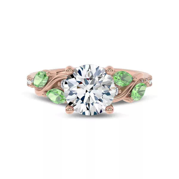 Hayden Curved Vine Tsavorite And Diamond Ring