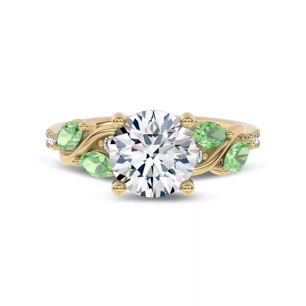Hayden Curved Vine Tsavorite And Diamond Engagement Ring