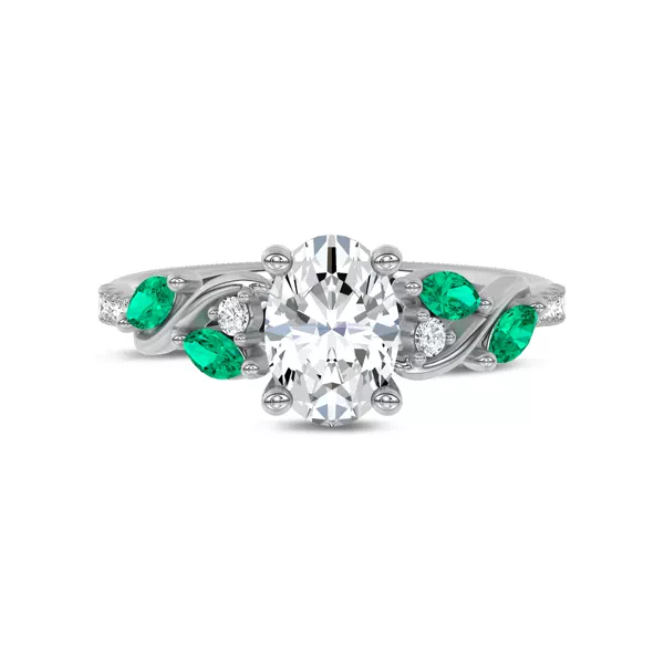Setting Hayden Curved Vine Lab Emerald And Diamond