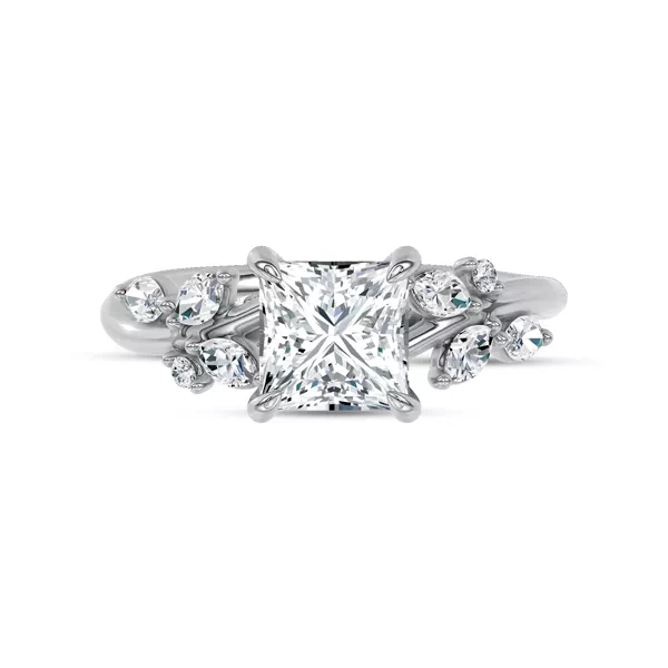 Lea Nature-Inspired Engagement Ring With 1.8 Carat Princess Diamond