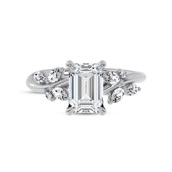 Lea Nature-Inspired Engagement Ring With 1.01 Carat Emerald Diamond