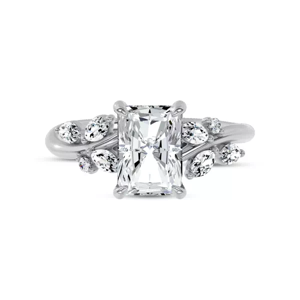 Lea Nature-Inspired Engagement Ring With 1.19 Carat Radiant Diamond