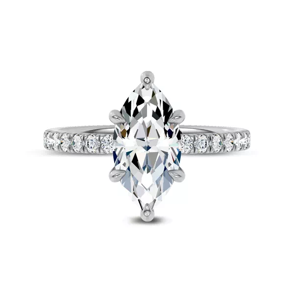 Reflection Pavé Hidden Halo Lab Engagement Ring by Christian Siriano