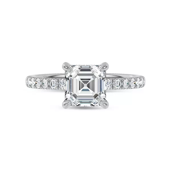 Reflection Pavé Hidden Halo Lab Engagement Ring by Christian Siriano