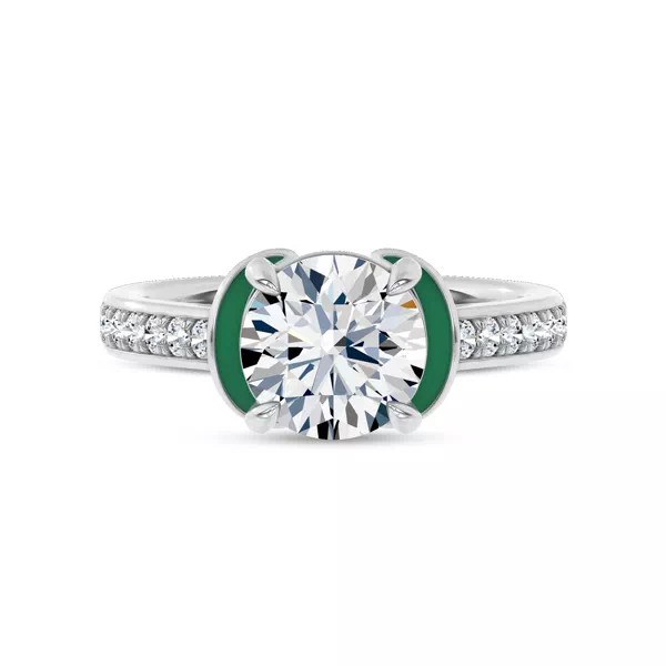 Setting Colvivre Green Ceramic Winged Halo Lab  by Christian Siriano