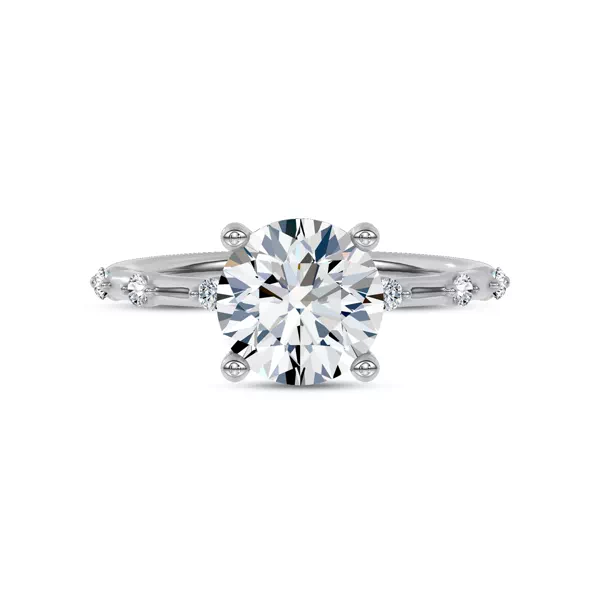 Starlight Spaced Hidden Halo Engagement Ring