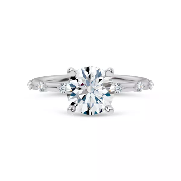 Starlight Spaced Hidden Halo Engagement Ring