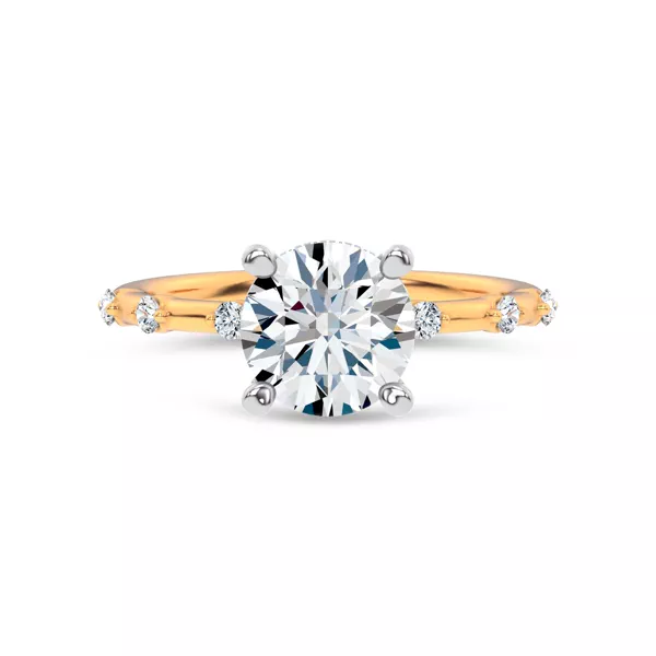 Starlight Spaced Hidden Halo Engagement Ring