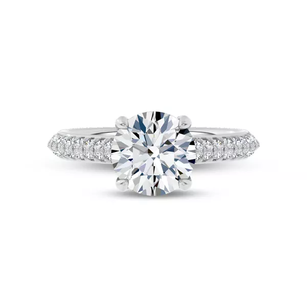 Vive Knife-Edge Pavé Engagement Ring by Christian Siriano