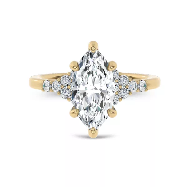 Dorian Cluster Lab Engagement Ring