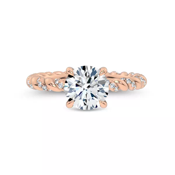 Dorza Twisted Pavé Hidden Halo Engagement Ring