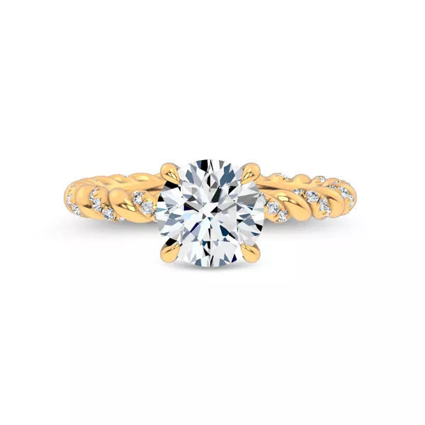 Dorza Twisted Pavé Hidden Halo Engagement Ring