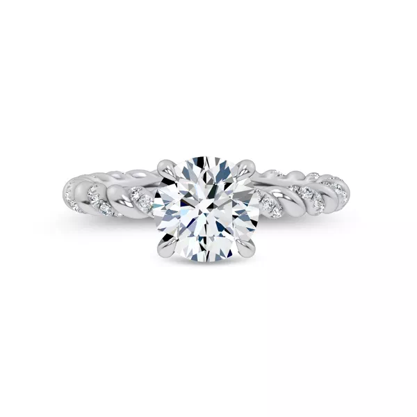 Dorza Twisted Pavé Hidden Halo Engagement Ring