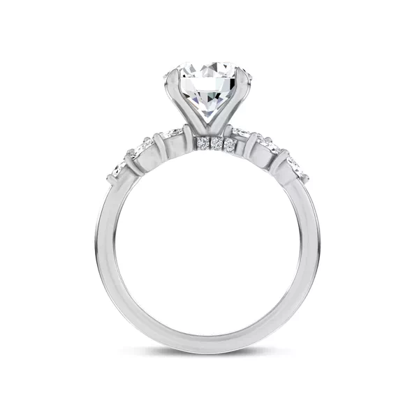 Seravine Leaf Accent Engagement Ring