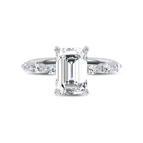 Virelia Lab Engagement Ring by Christian Siriano With 1.01 Carat Emerald Diamond