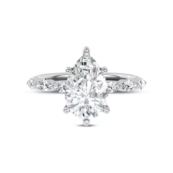 Virelia Lab Engagement Ring by Christian Siriano With 1.04 Carat Pear Diamond