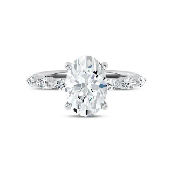 Virelia Lab Engagement Ring by Christian Siriano With 1.16 Carat Oval Diamond
