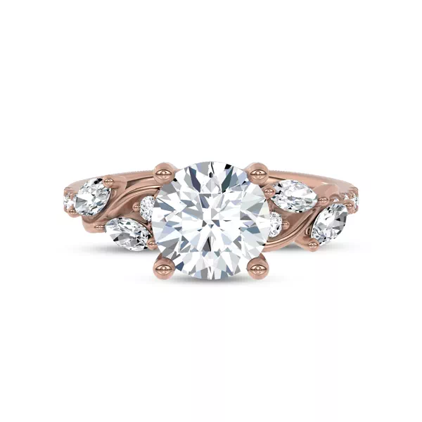 Hayden Curved Vine Diamond Engagement Ring