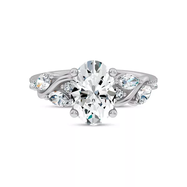 Hayden Curved Vine Lab Engagement Ring