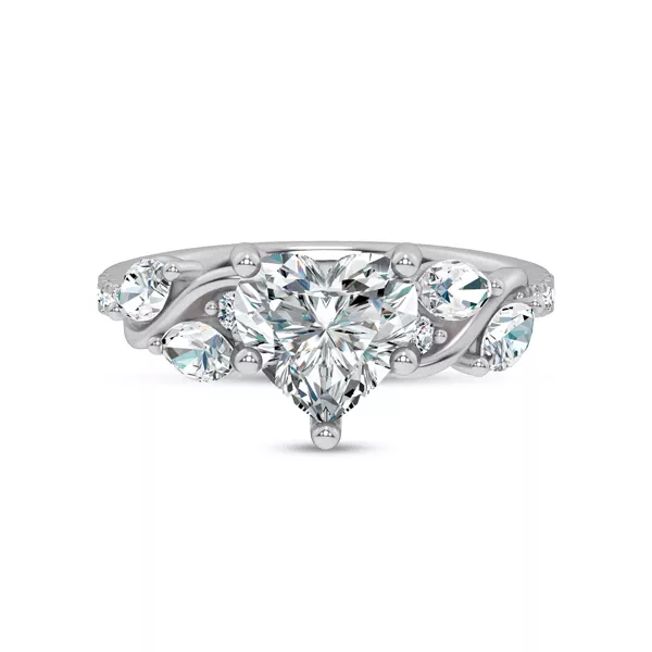Hayden Curved Vine Lab Engagement Ring