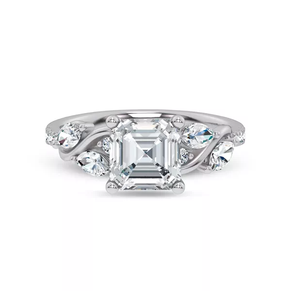 Hayden Curved Vine Lab Engagement Ring