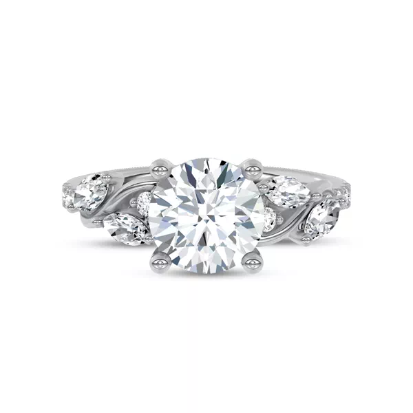 Hayden Curved Vine Lab Engagement Ring