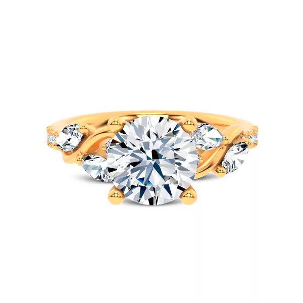 Hayden Curved Vine Diamond Engagement Ring