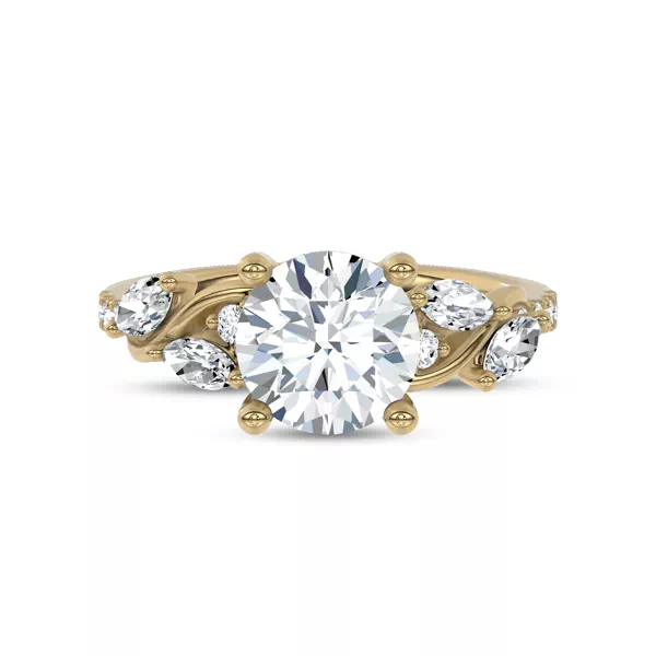 Hayden Curved Vine Lab Engagement Ring