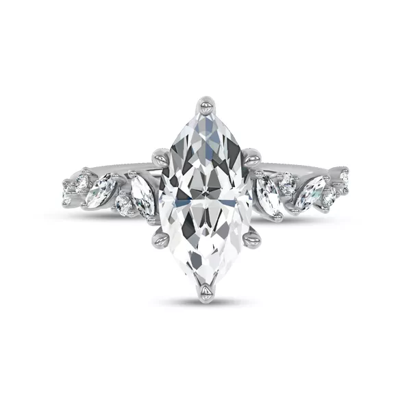 Hayley Scattered Lab Diamond Engagement Ring With 1.01 Carat Marquise Diamond