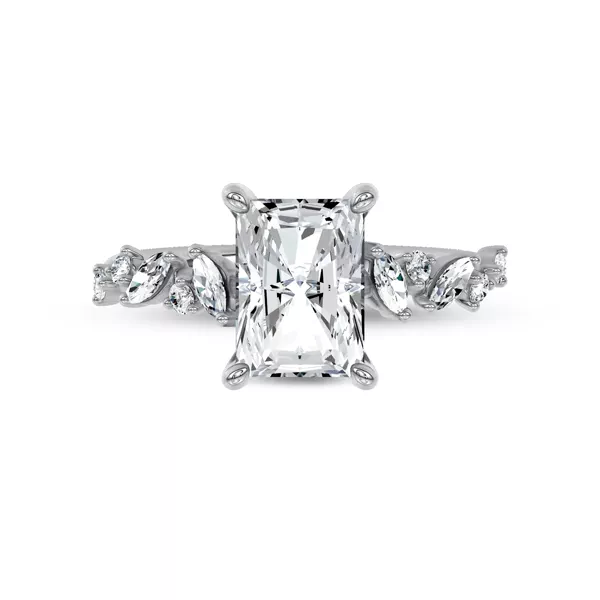 Hayley Scattered Lab Diamond Engagement Ring With 1.19 Carat Radiant Diamond