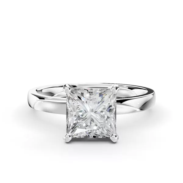 Linda Comfort-Fit Engagement Ring (2mm) With 1.8 Carat Princess Diamond