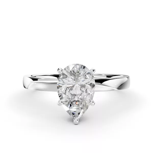 Linda Comfort-Fit Engagement Ring (2mm) With 1.04 Carat Pear Diamond
