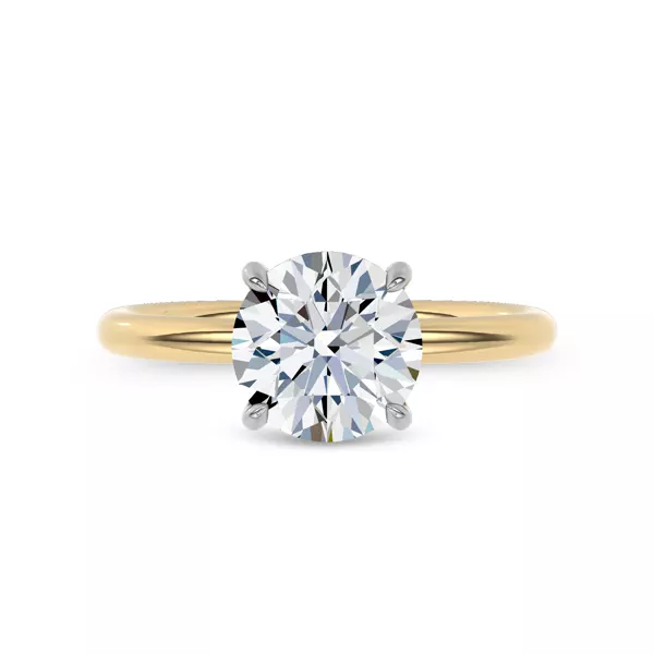 Sculpted C-Prong Solitaire Engagement Ring by Christian Siriano