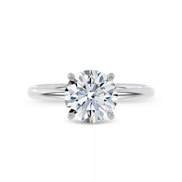 Sculpted C-Prong Solitaire Engagement Ring by Christian Siriano