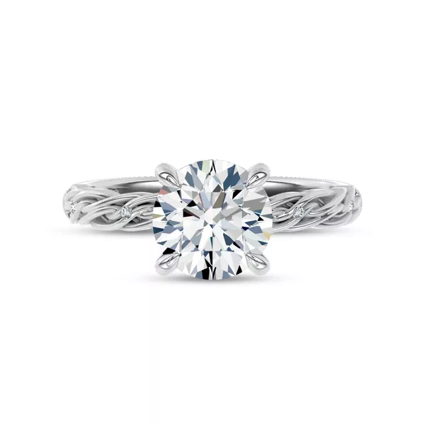 Woven Love Pavé Lab Engagement Ring by Christian Siriano