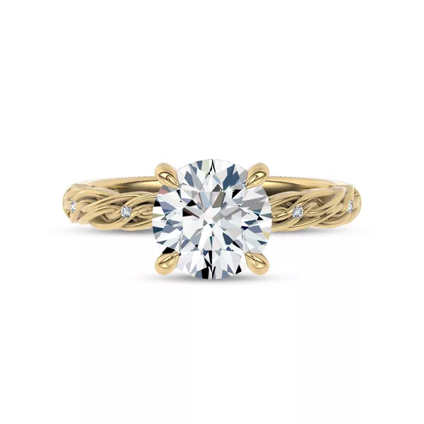 Woven Love Pavé Lab Engagement Ring by Christian Siriano