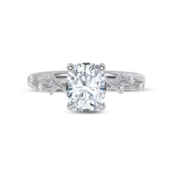 Vionne Vine Engagement Ring With 1.01 Carat Cushion Diamond