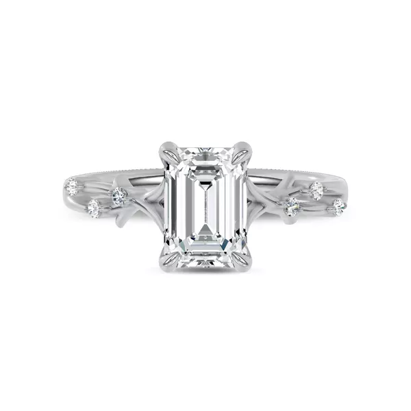 Vionne Vine Engagement Ring With 1 Carat Emerald Diamond