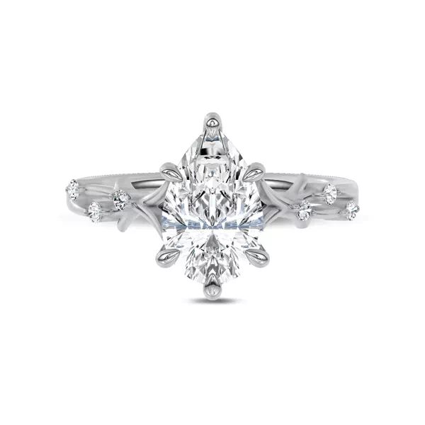 Vionne Vine Engagement Ring With 1.04 Carat Pear Diamond