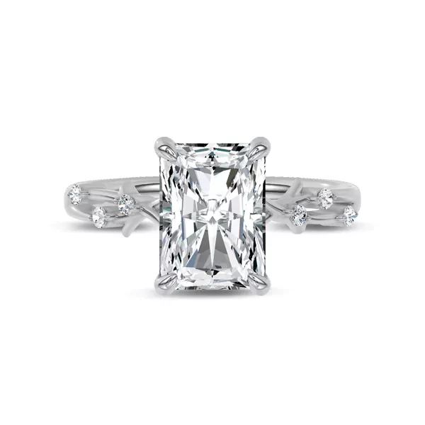 Vionne Vine Engagement Ring With 1.02 Carat Radiant Diamond