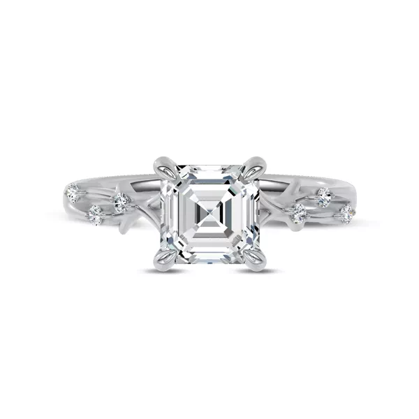 Vionne Vine Engagement Ring With 1.01 Carat Asscher Diamond