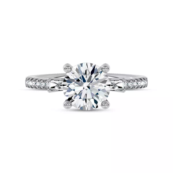 Brenda Tapered Baguette & Pavé Engagement Ring